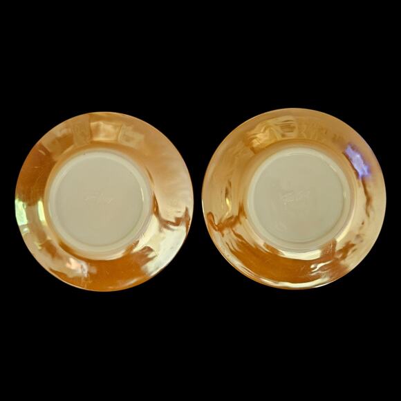 Fire-King Peach Lustre Laurel 6" Saucer Plates Set of 2 Vintage Anchor Hocking - Picture 2 of 5